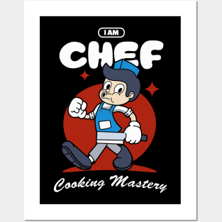 Retro Chef Cartoon Posters and Art